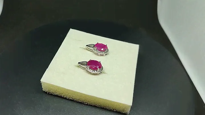 Серьги. Натуральный рубин. Серебро 925. С8372